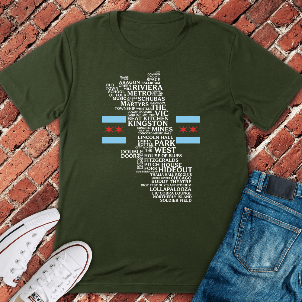 Chi Venue Flag T-Shirt - Military Green