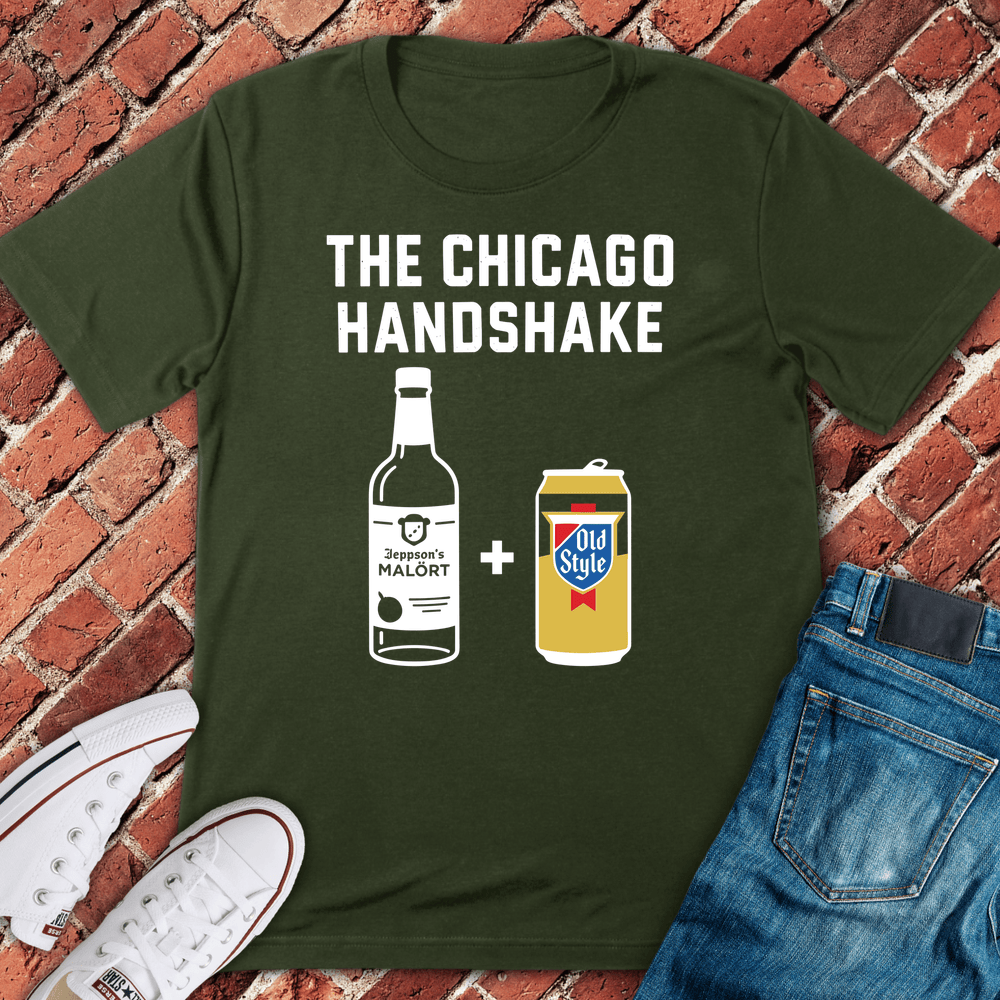 Chicago Handshake T-Shirt - Military Green