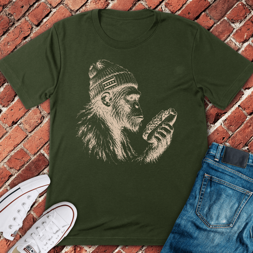 Chicago Dog Chimp T-Shirt - Military Green