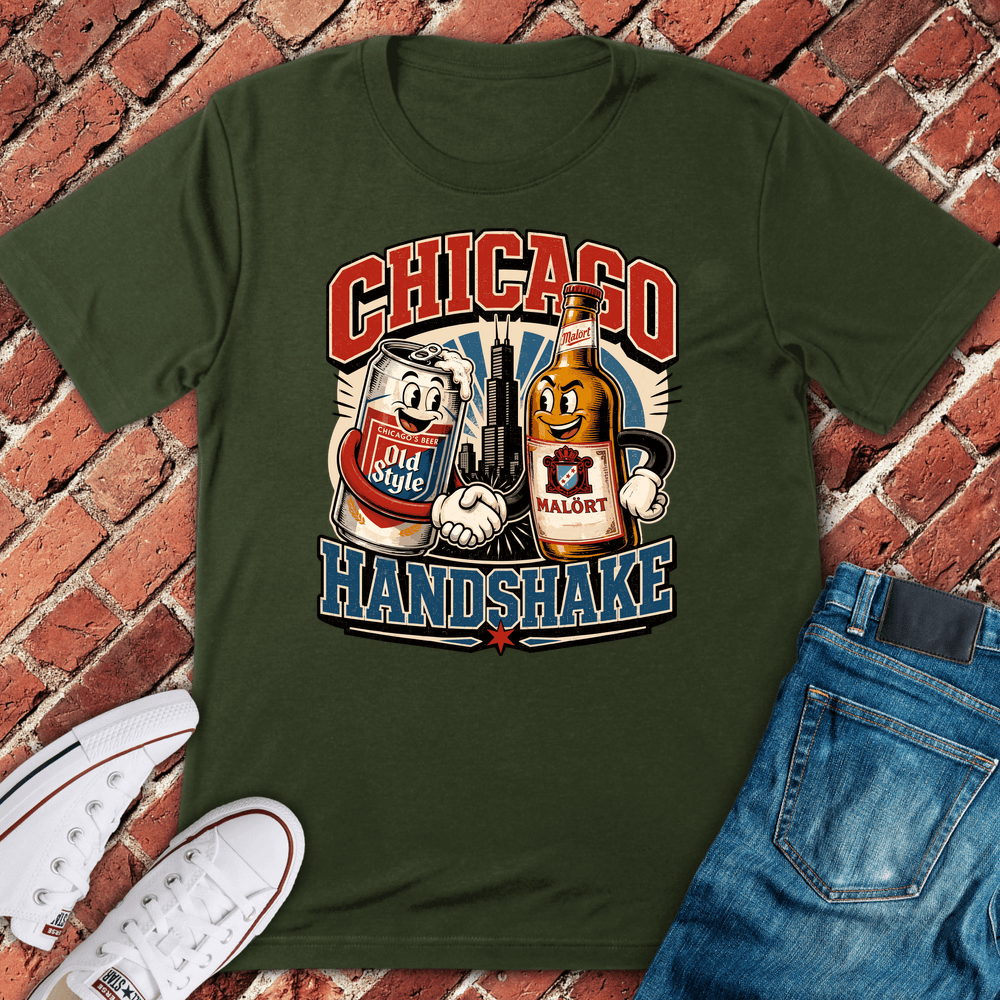 Chicago Handshake T-Shirt - Military Green
