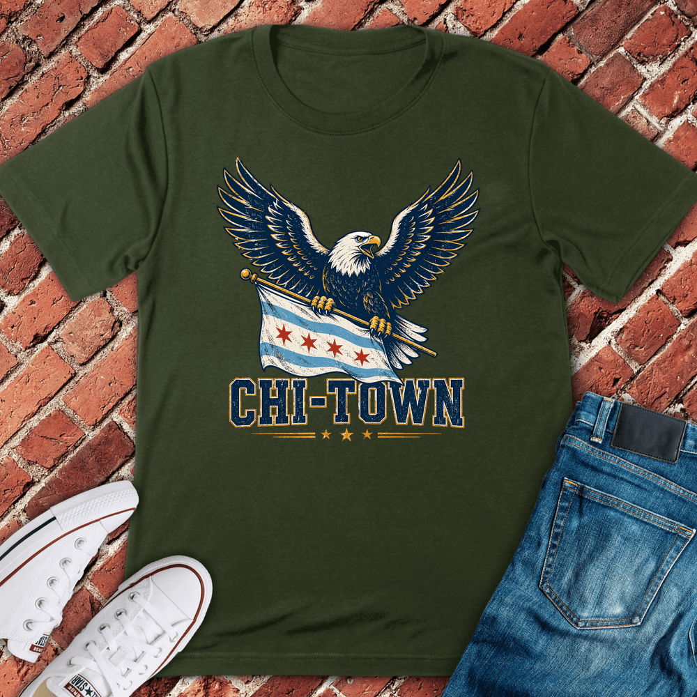 Chi Town Eagle T-Shirt - Military Green