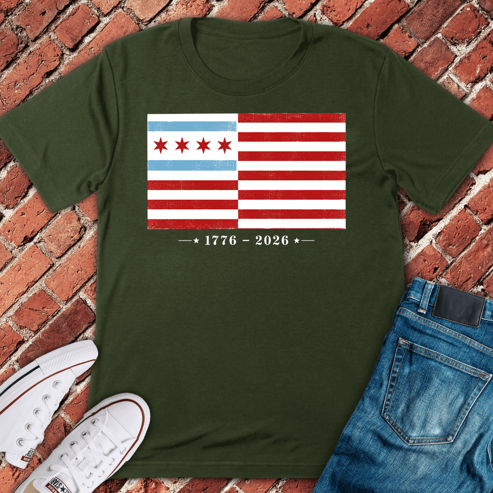 Chi Freedom Flag T-Shirt - Military Green