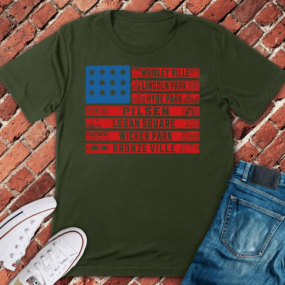 Chi Neighborhoods T-Shirt - Military Green