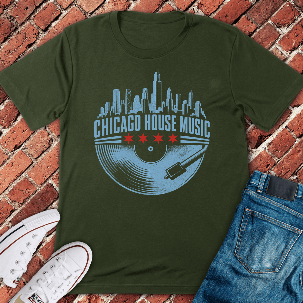 Chi House Record T-Shirt - Military Green