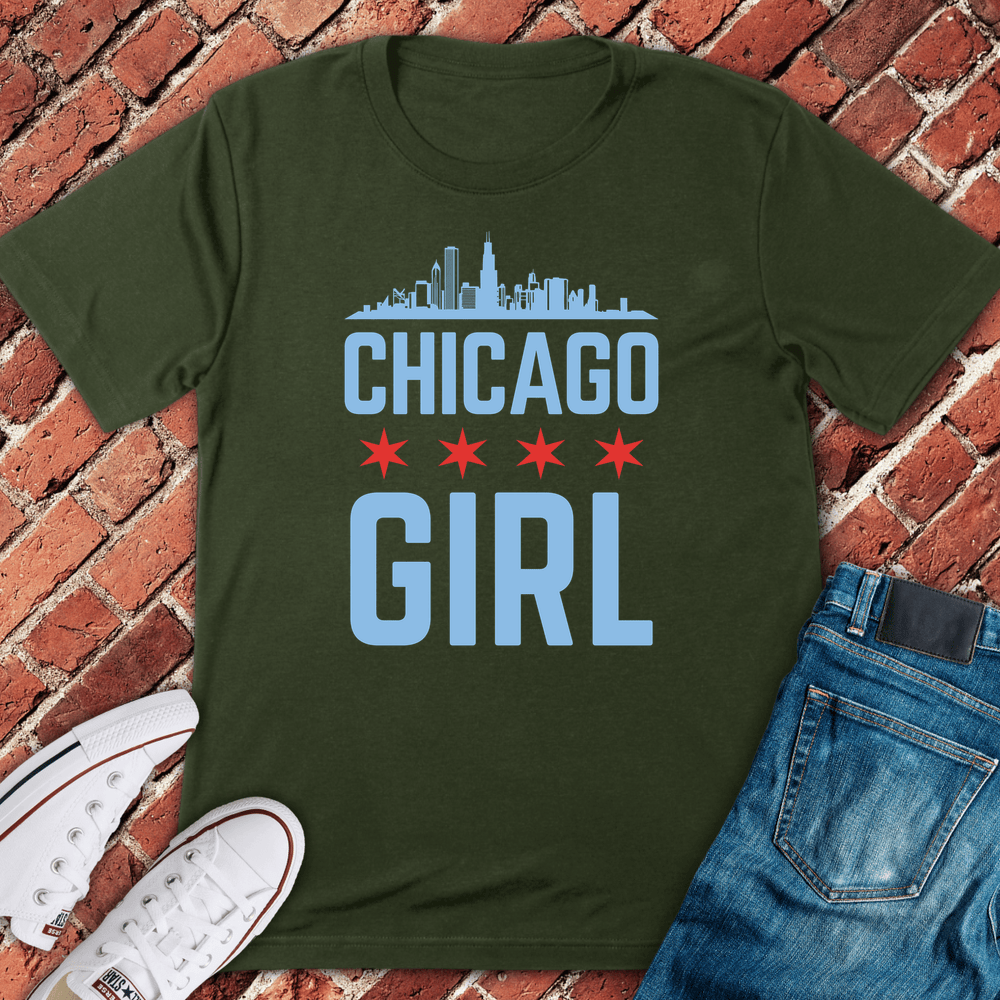 Chi Town Girl T-Shirt - Military Green