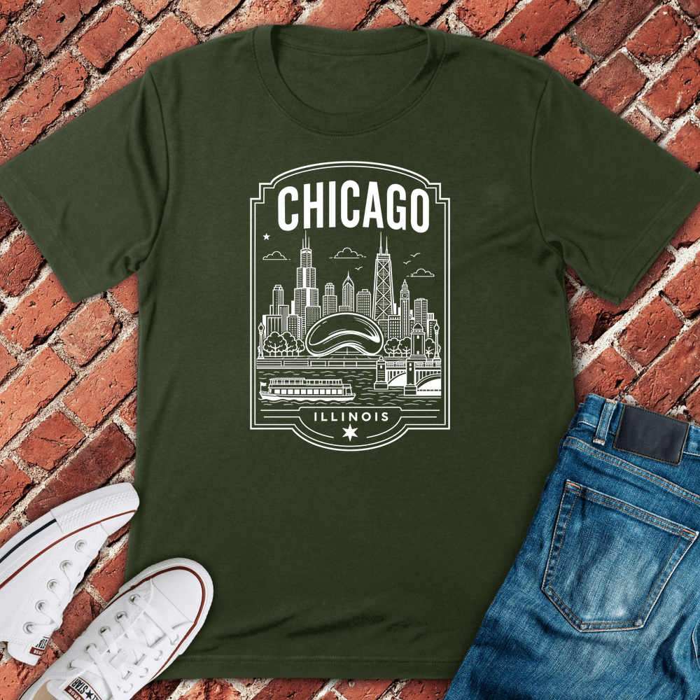 Chicago Emblem T-Shirt - Military Green