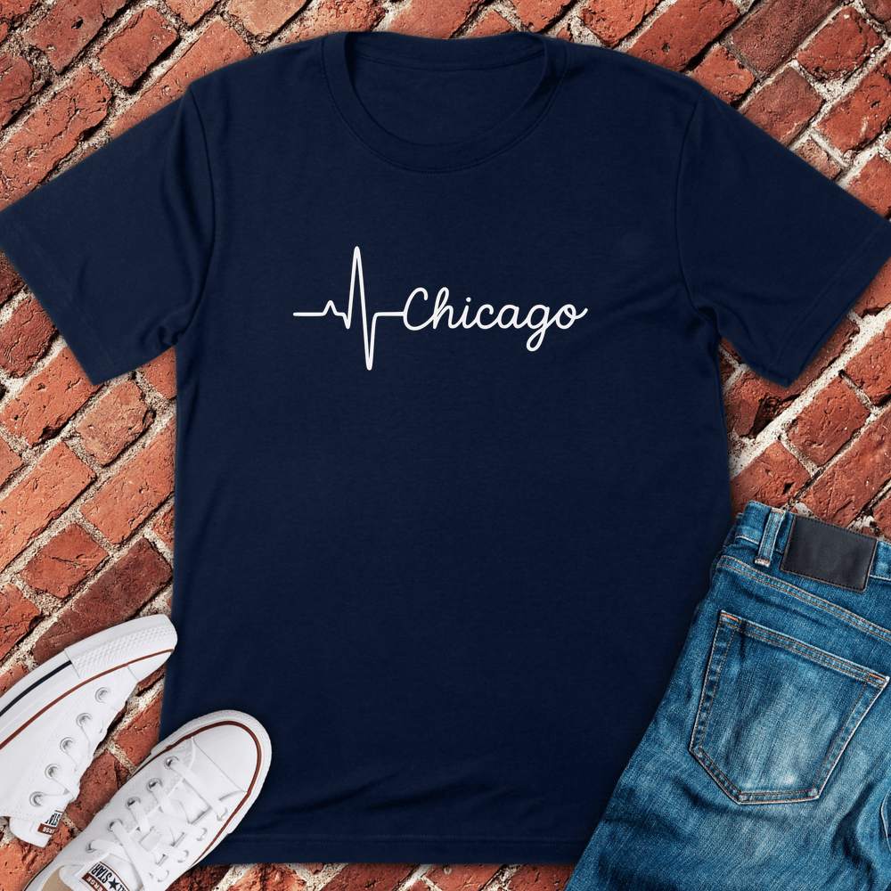 Chicago Heartbeat T-Shirt - Navy