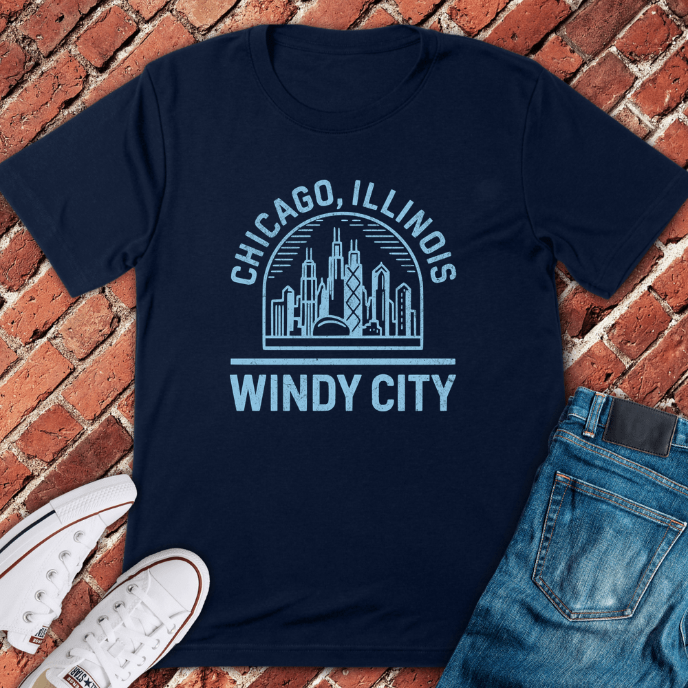 Windy City Stamp T-Shirt - Navy