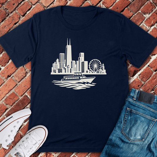 Skyline & Ferry T-Shirt - Navy