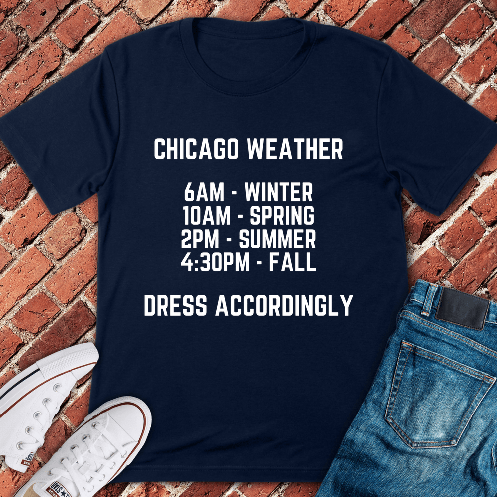 Chicago Weather T-Shirt - Navy