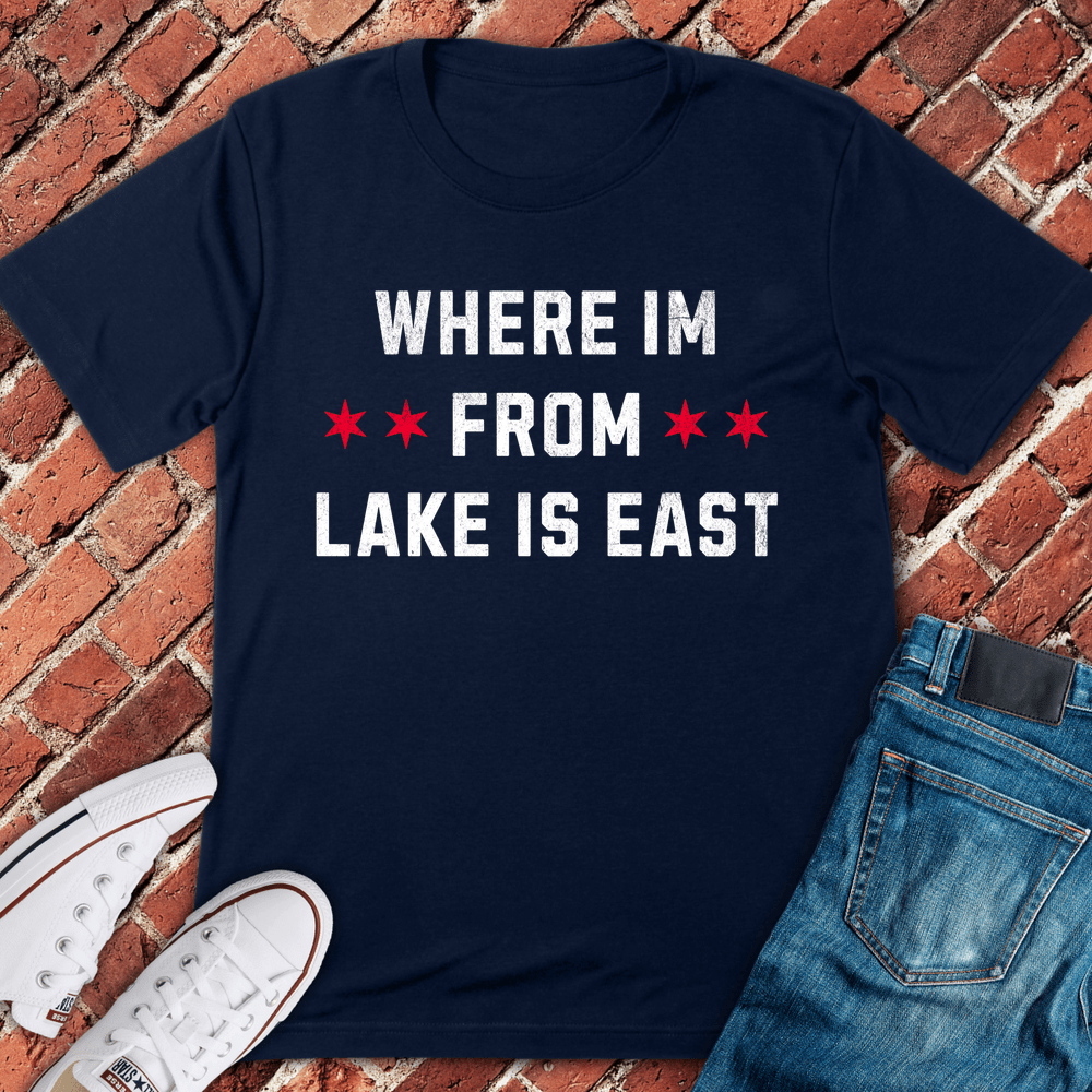 Lake Is East T-Shirt - Navy