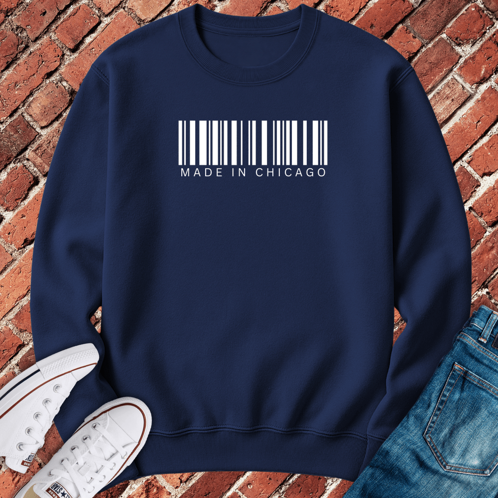 Chicago Barcode Crewneck - Navy