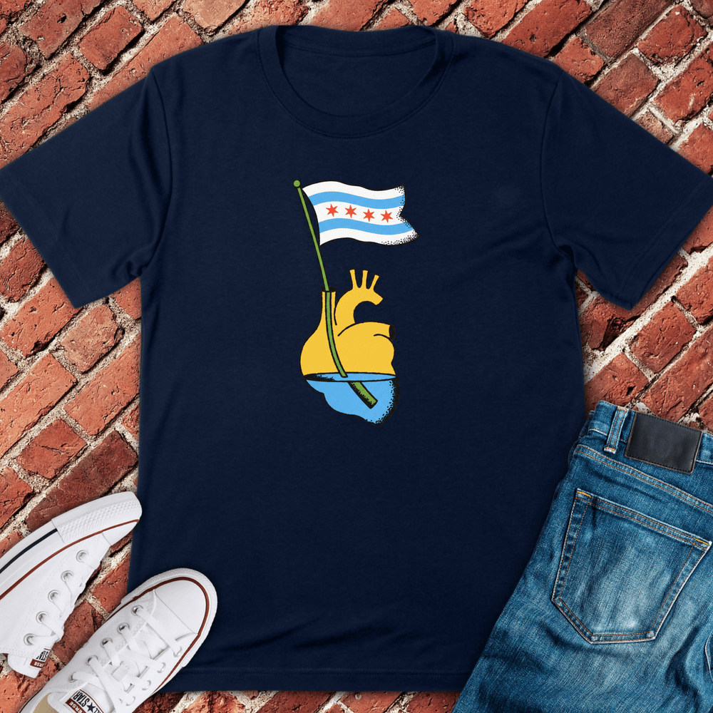 Waving Heart T-Shirt - Navy