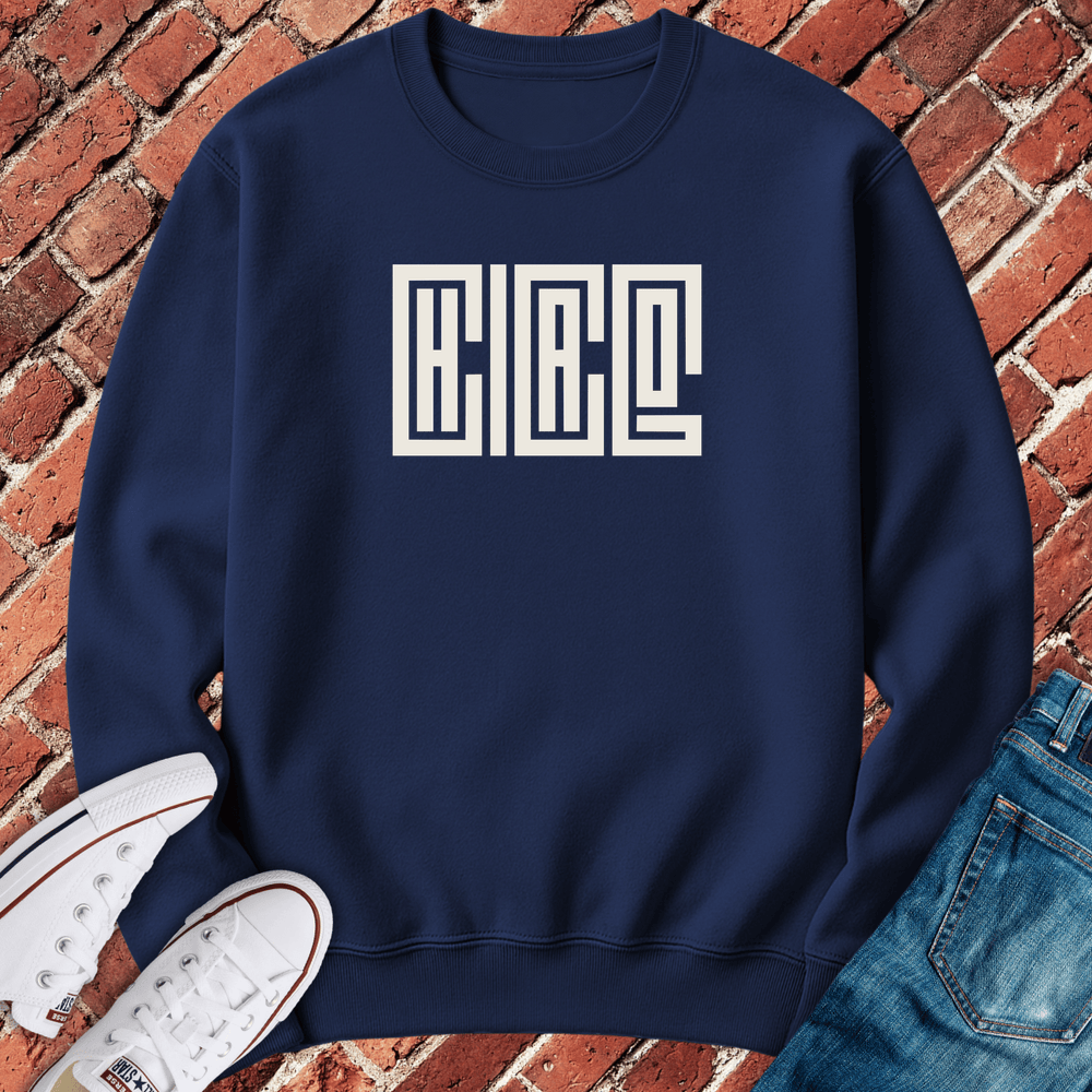 Stacked CHICAGO Crewneck - Navy