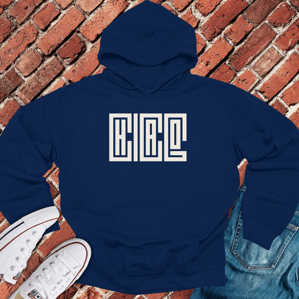 Stacked CHICAGO Hoodie - Navy
