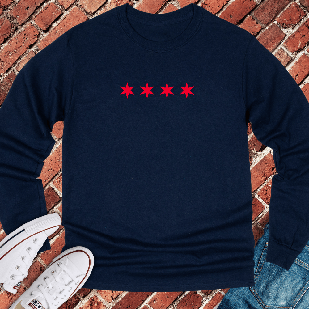 Six Point Stars Long Sleeve - Navy