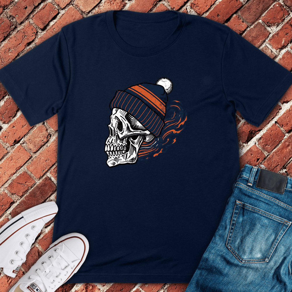 Skull Beanie Fan T-Shirt - Navy