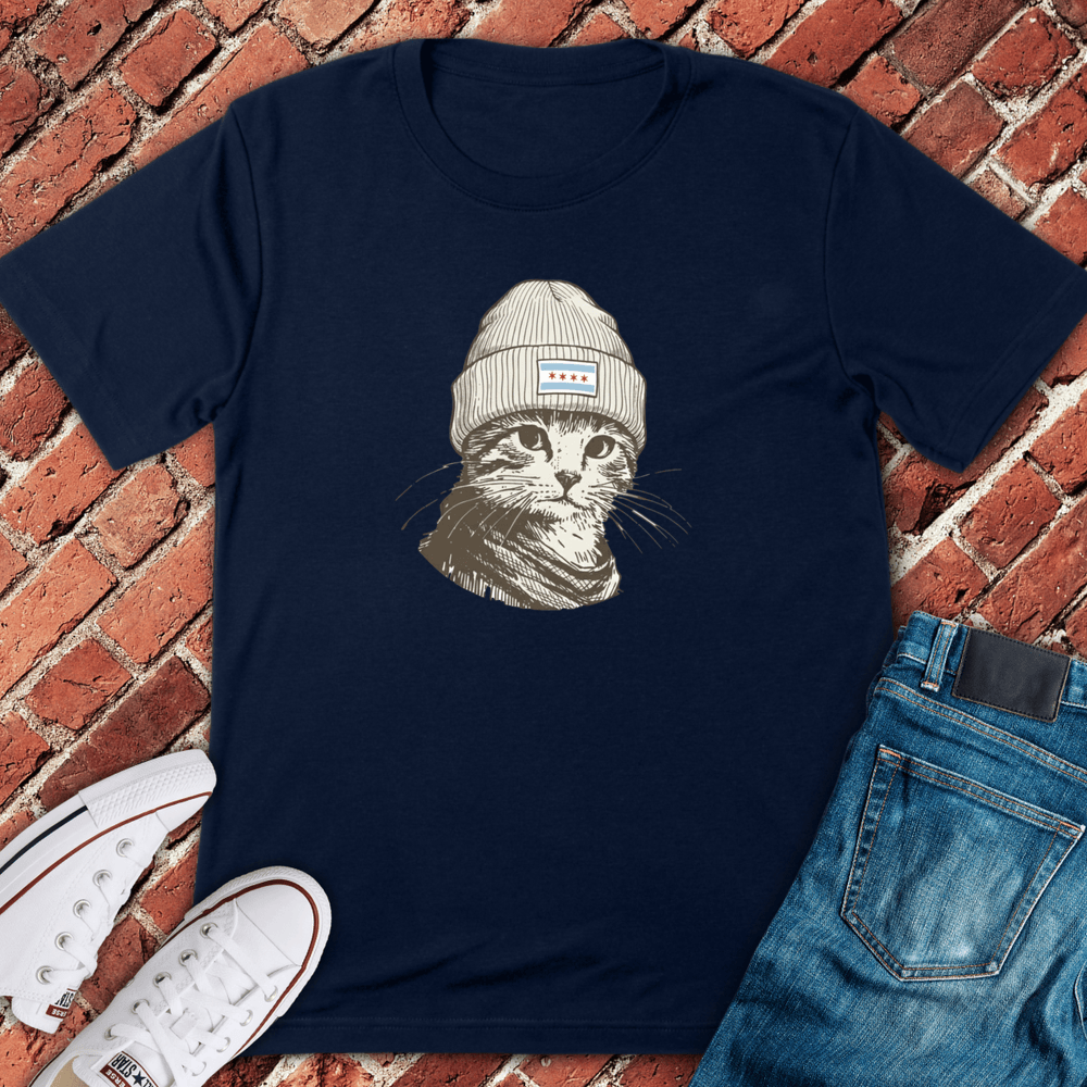 Chicago Cat T-Shirt - Navy