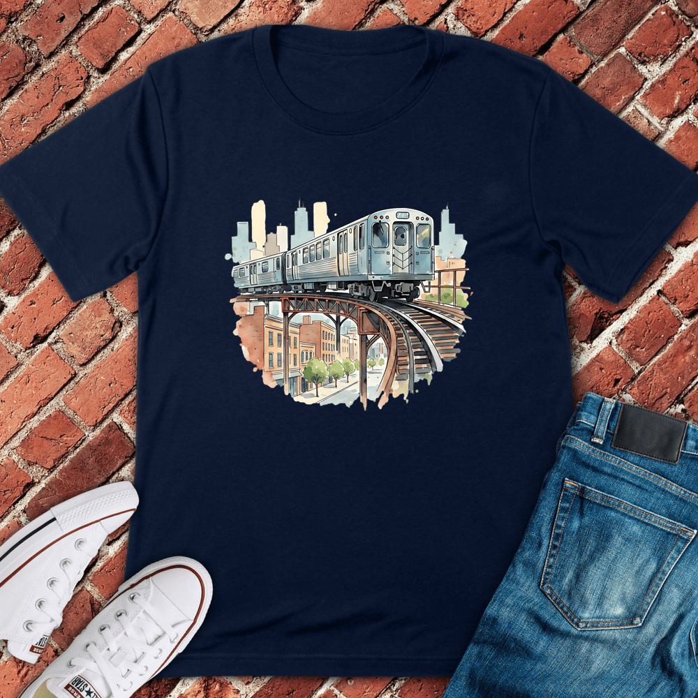 Loop Watercolor T-Shirt - Navy