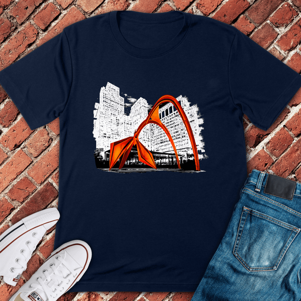 Flamingo Sculpture T-Shirt - Navy