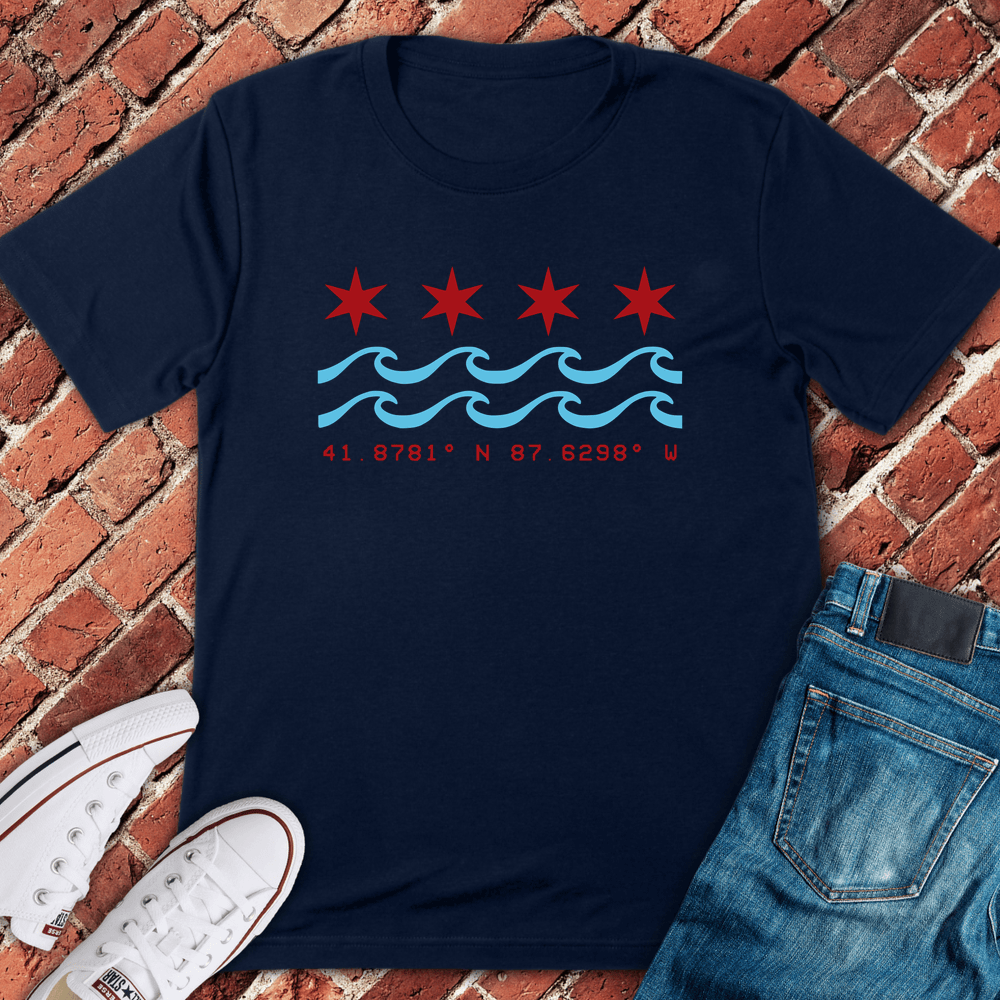 Chicago Coordinates T-Shirt - Navy