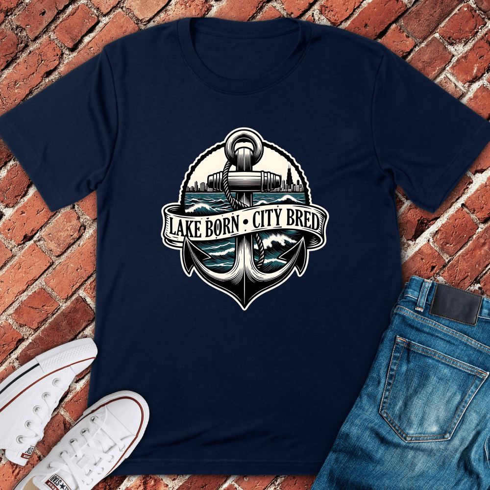 Lake Born City Bred T-Shirt - Navy