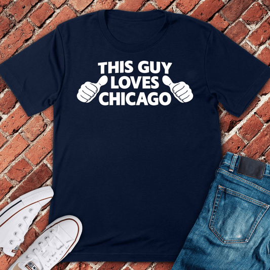 This Guy Loves Chicago White Updated - Navy