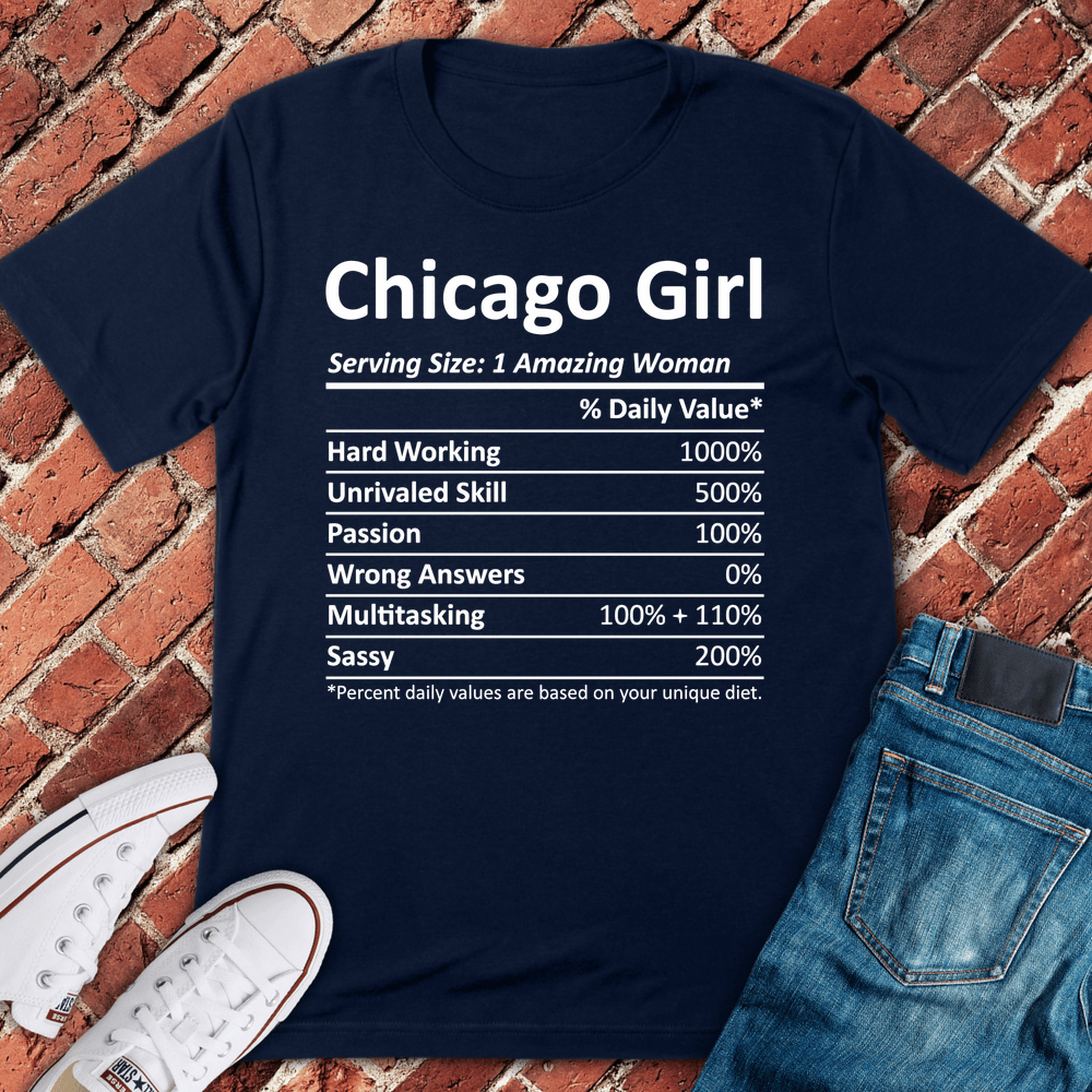 Chicago Girl Facts T-Shirt - Navy