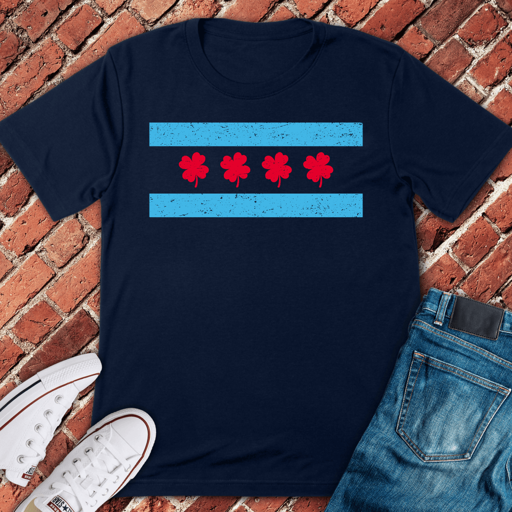 Crimson Clover Row T-Shirt - Navy