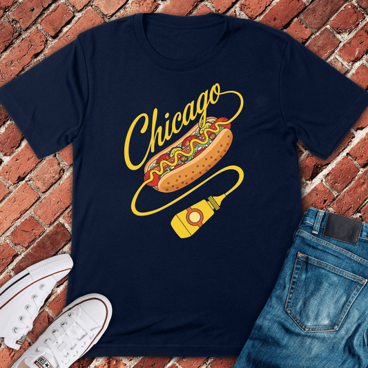 Chicago Dog Drip T-Shirt - Navy
