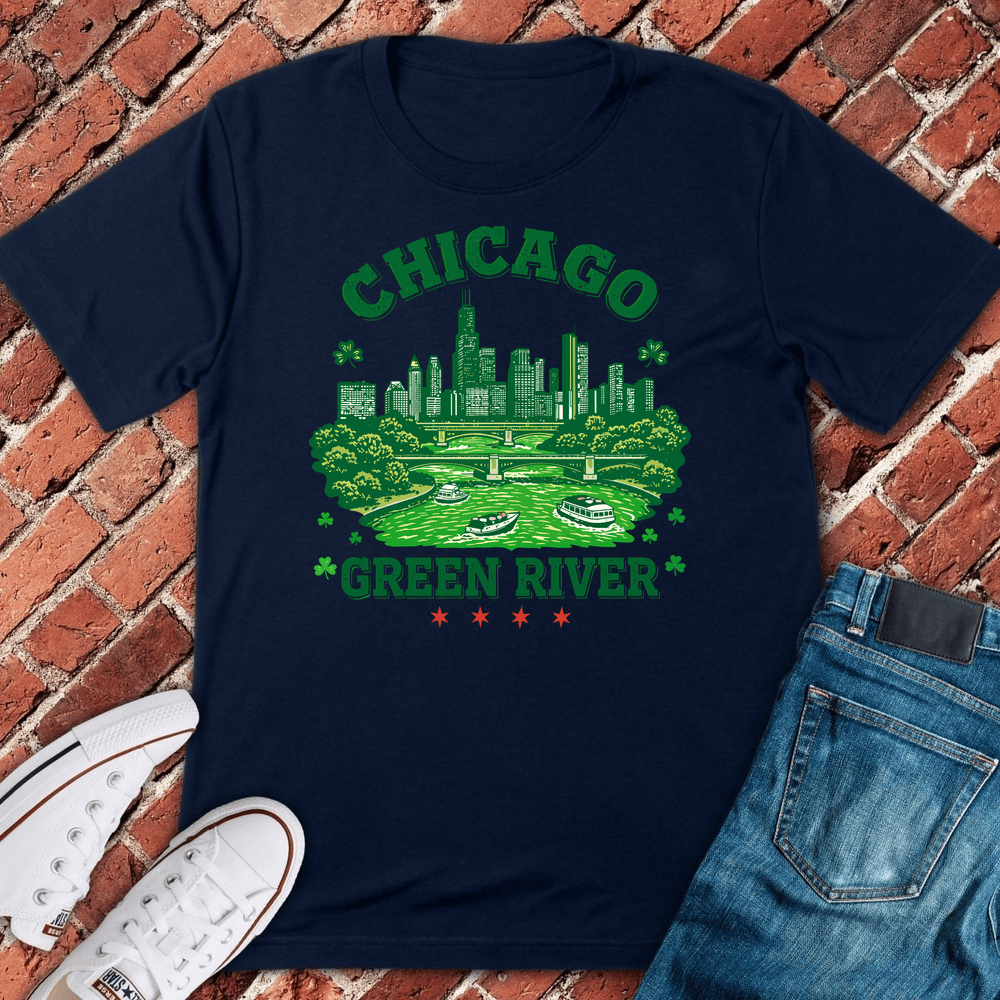 Chicago Green River T-Shirt - Navy