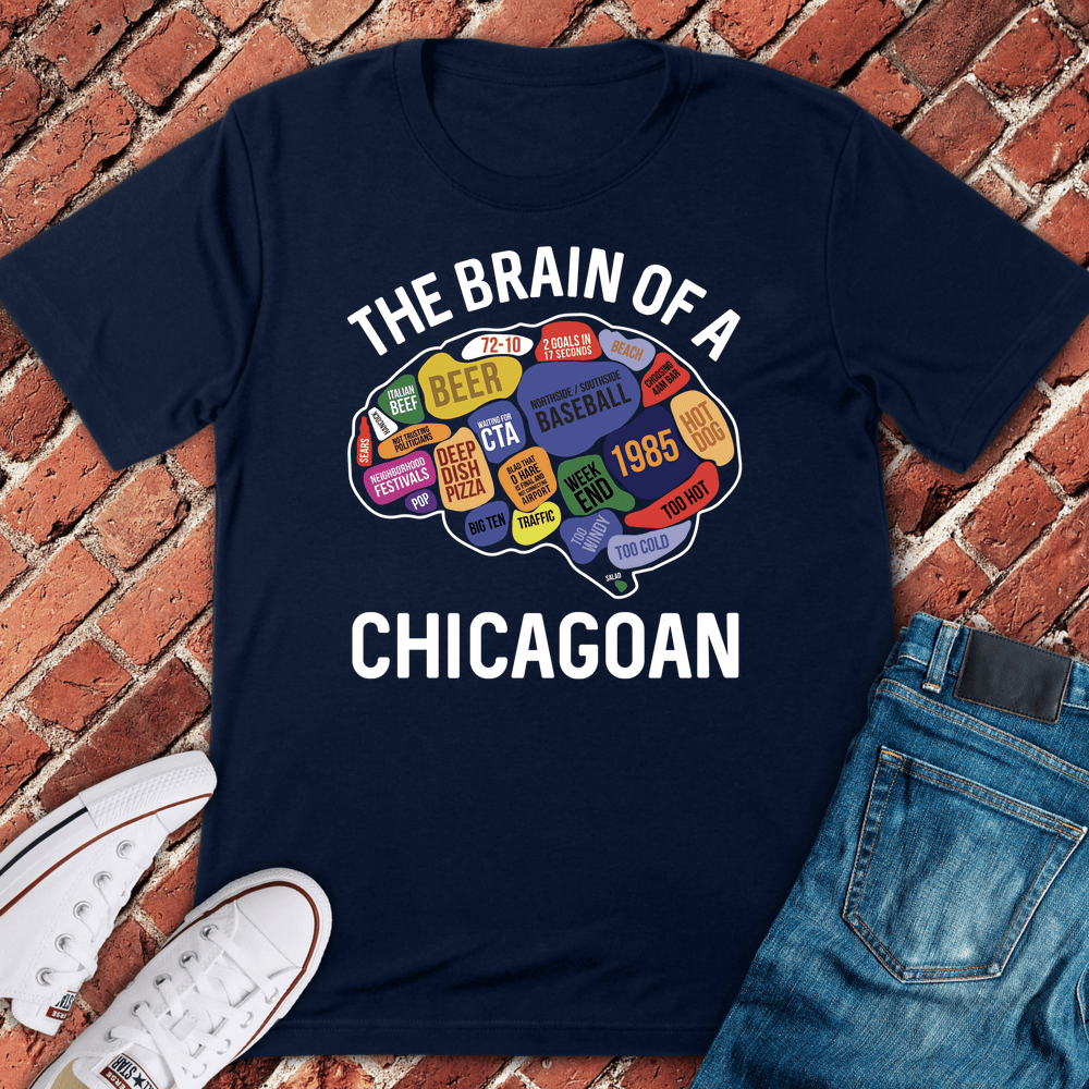 Chicagoan Brain T-Shirt - Navy