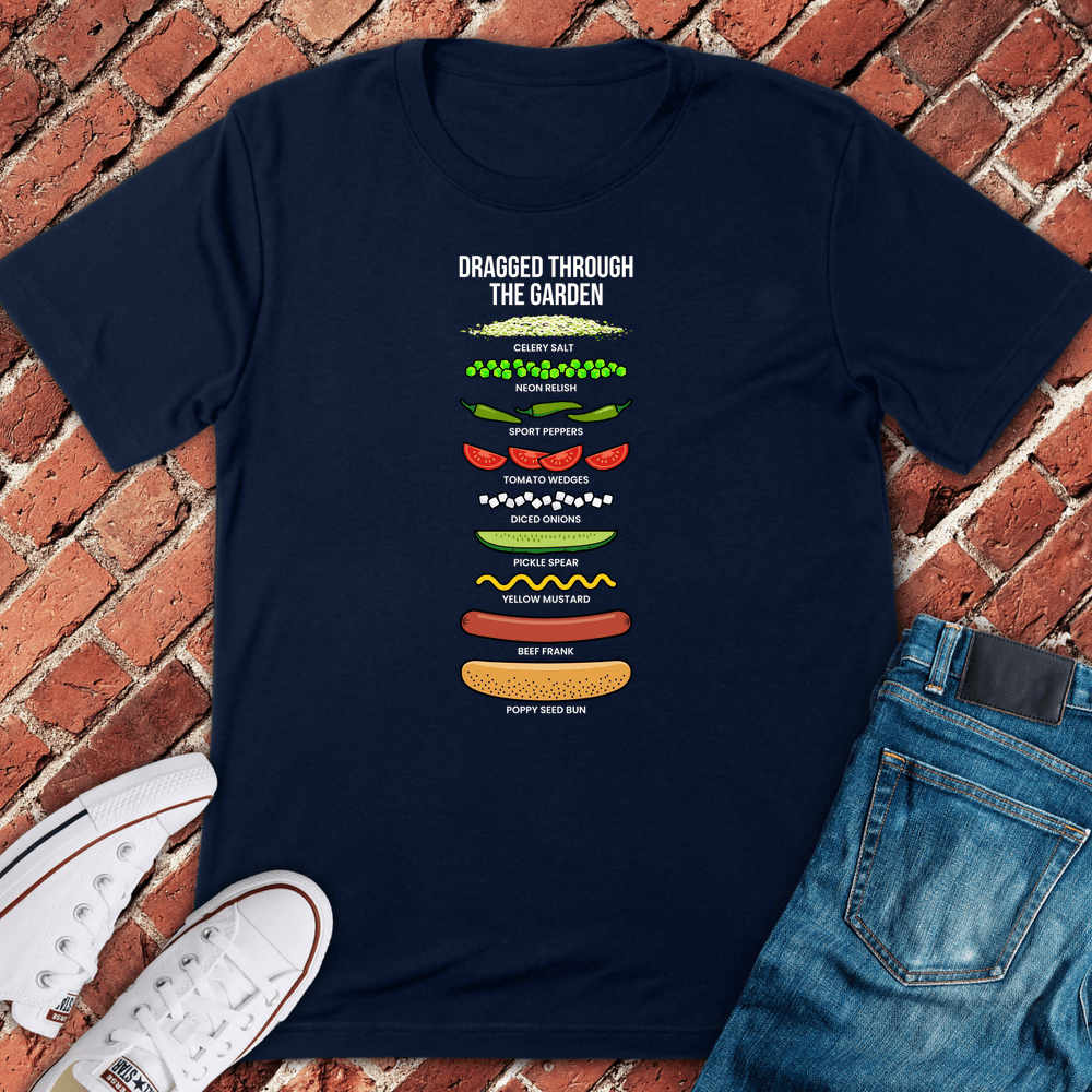 Garden Dragged T-Shirt - Navy