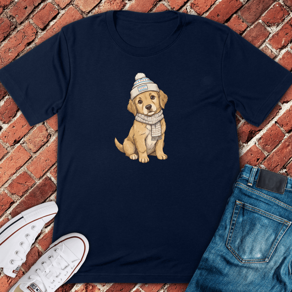 Winter Pup Charm T-Shirt - Navy