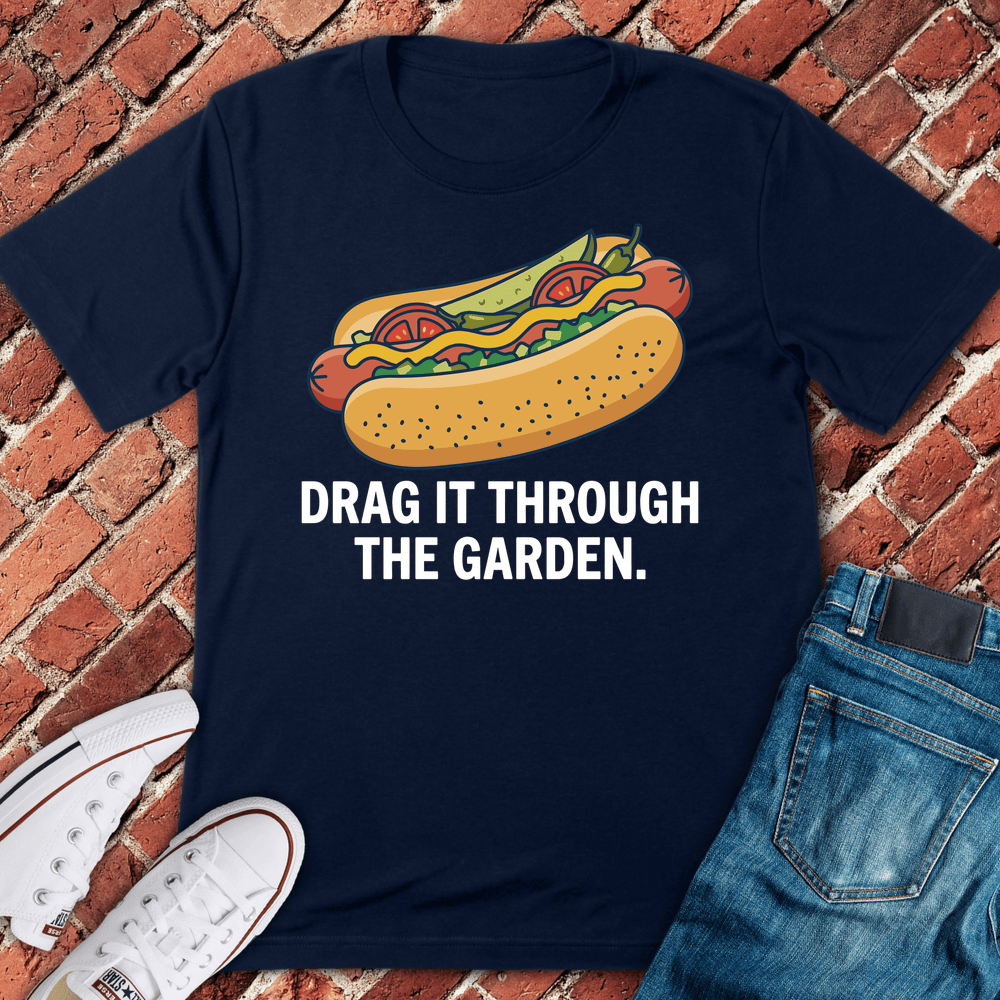 Garden Drag Dog T-Shirt - Navy