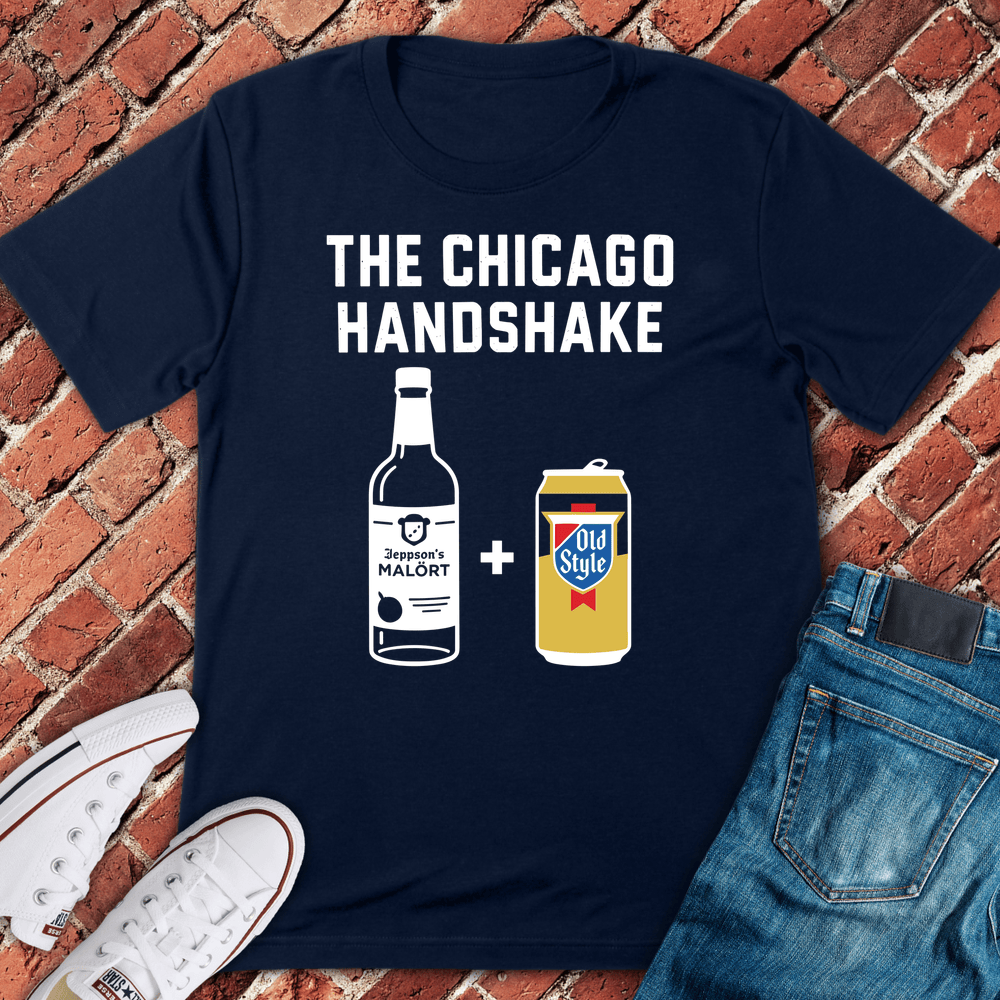 Chicago Handshake T-Shirt - Navy
