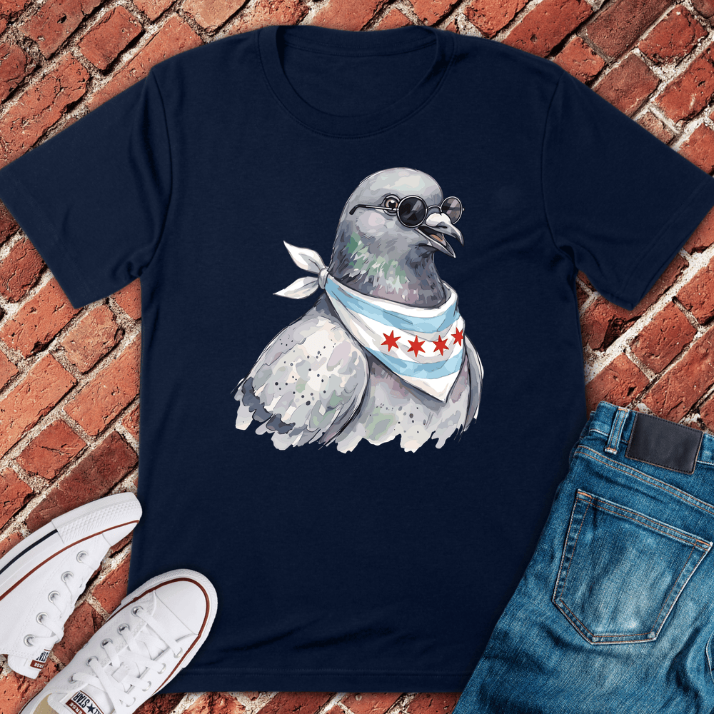 Chi Pigeon Drip T-Shirt - Navy