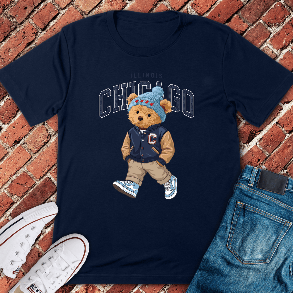 Chicago Cub Bear T-Shirt - Navy
