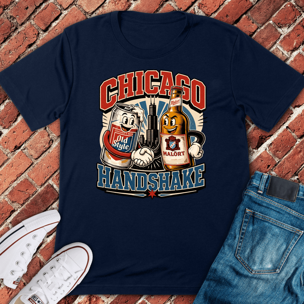 Chicago Handshake T-Shirt - Navy