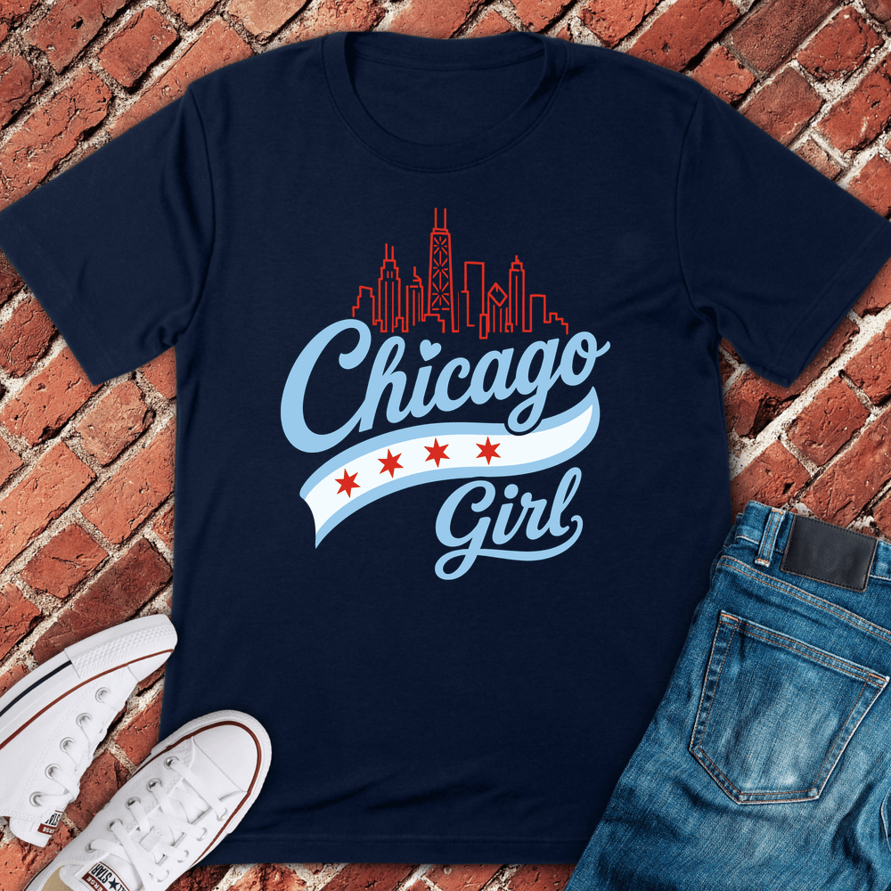 Skyline Girl T-Shirt - Navy