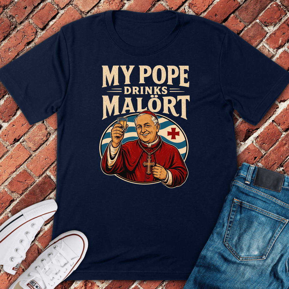 Malort Pope T-Shirt - Navy