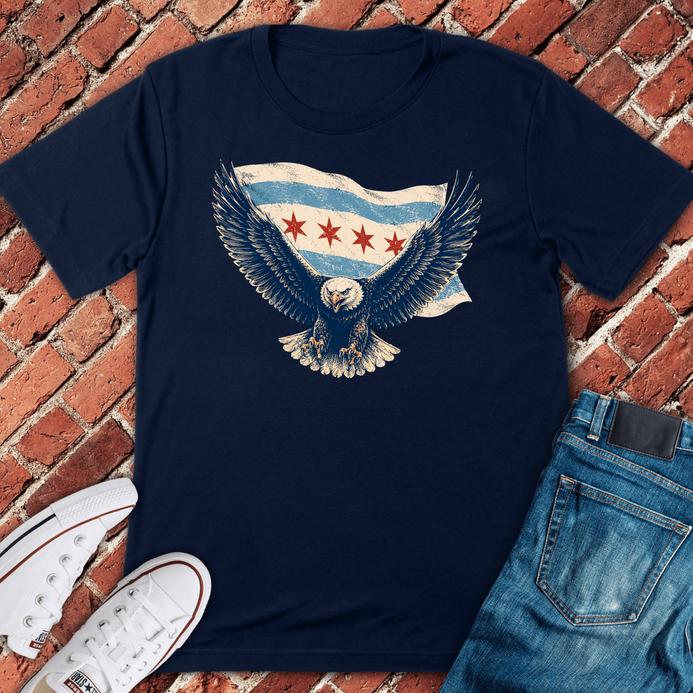 Chi Flag Eagle T-Shirt - Navy