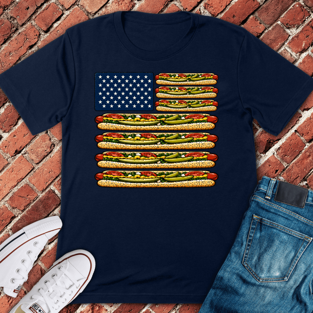 Chicago Dog Flag T-Shirt - Navy
