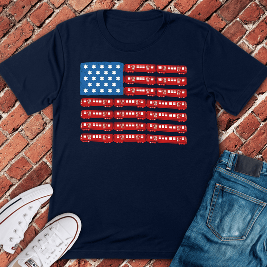 Chi Train Flag T-Shirt - Navy