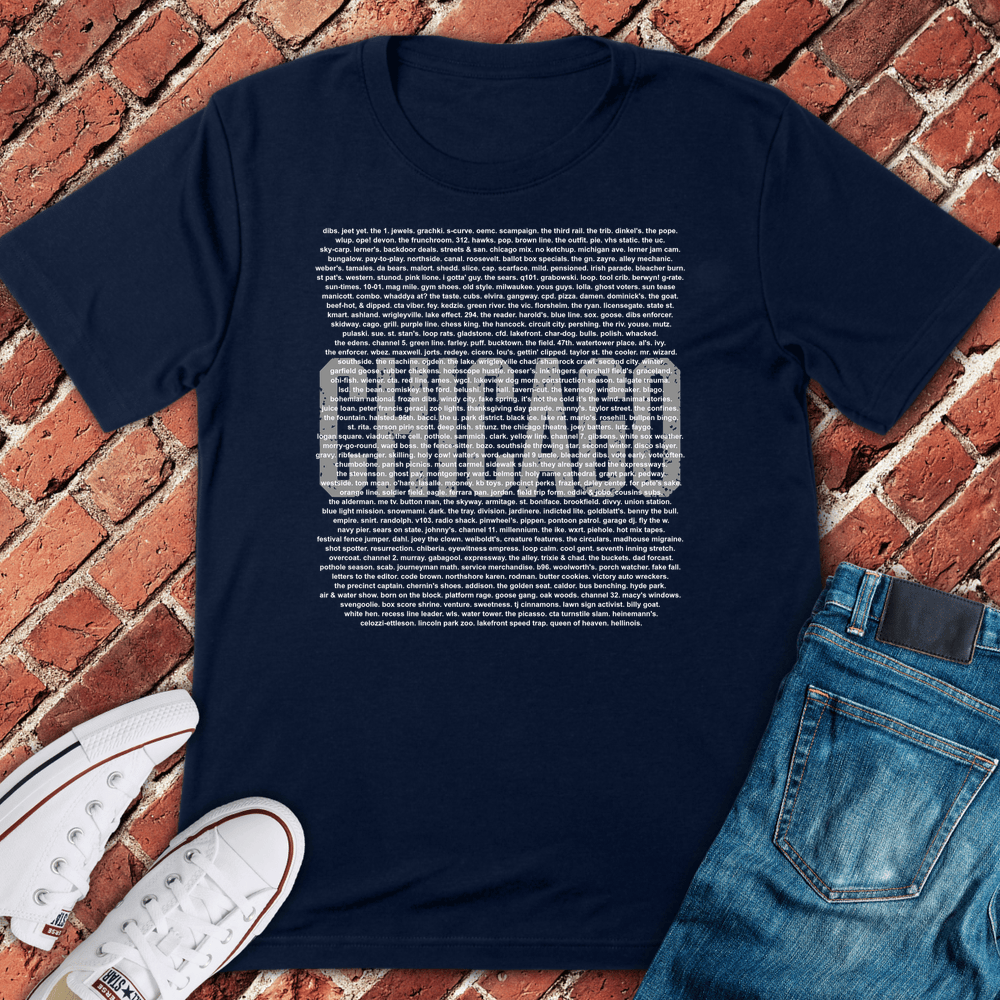Chi Slang Collage T-Shirt - Navy