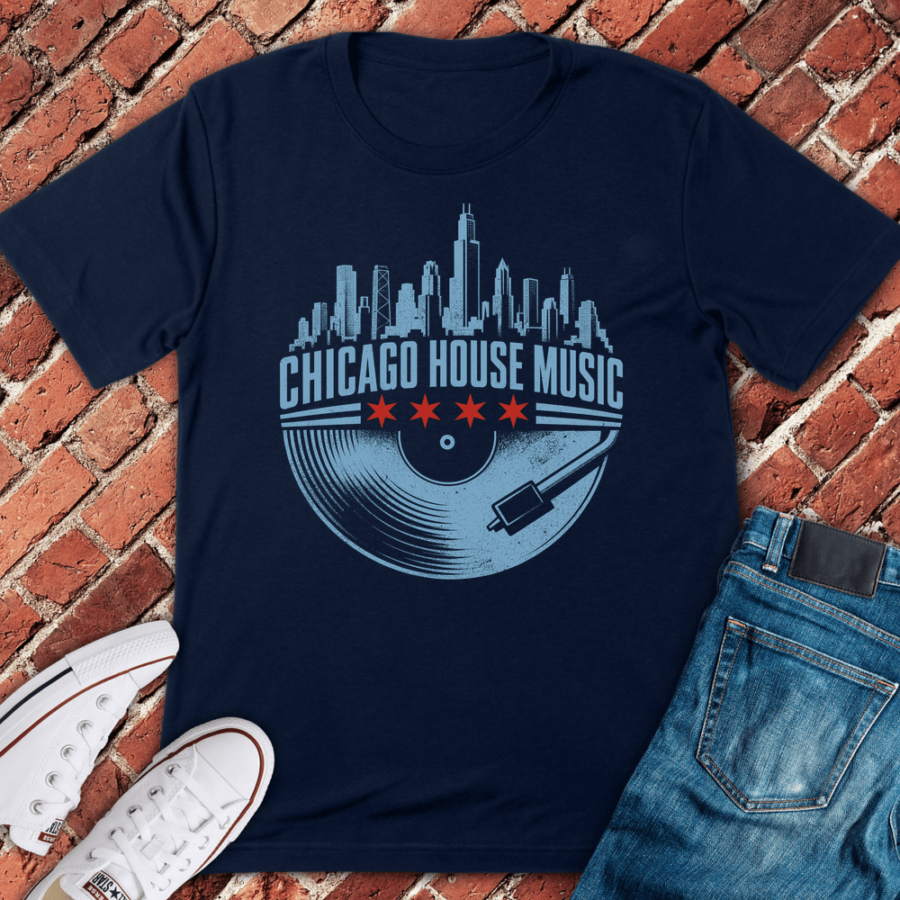 Chi House Record T-Shirt - Navy
