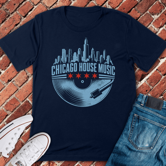 Chi House Record T-Shirt - Navy