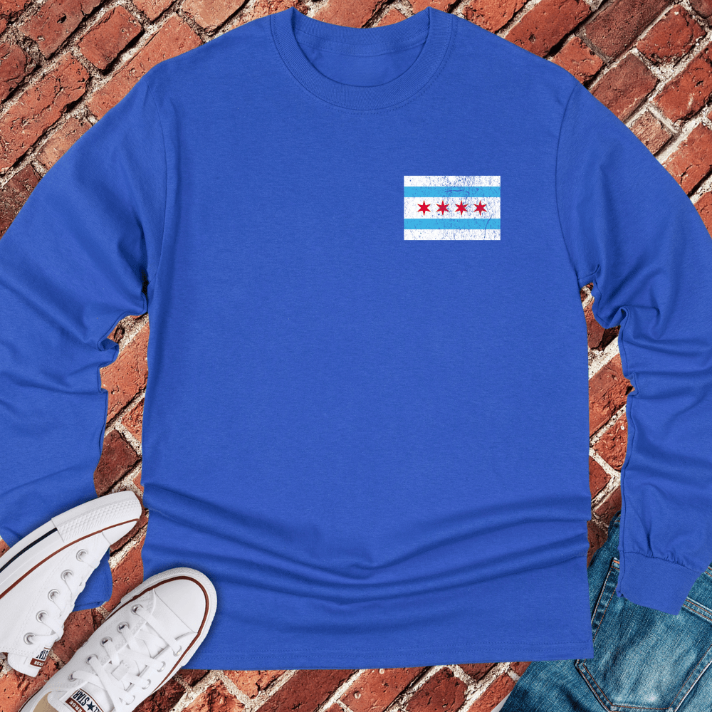 Chicago Flag Logo Long Sleeve - Royal