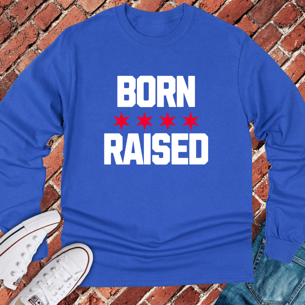 Chicago Born Raised Long Sleeve - Royal