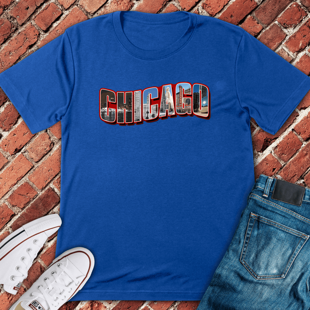 Retro Chicago Sign T-Shirt - Royal